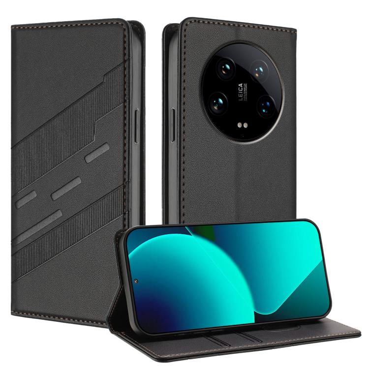 

For Xiaomi 14 Ultra 5G Global Embossed Multi-functional Wallet Retro Leather Phone Case(Black)