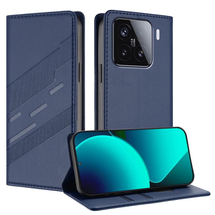 

For Xiaomi 15 Embossed Multi-functional Wallet Retro Leather Phone Case(Dark Blue)