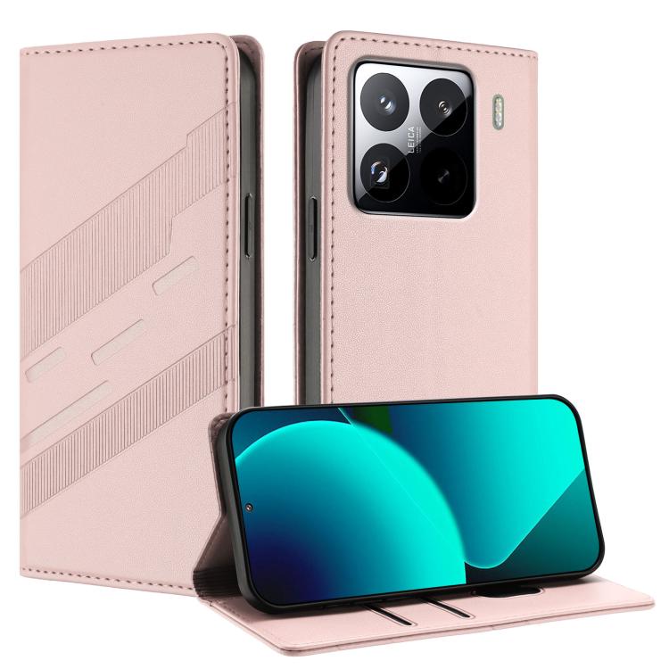 

For Xiaomi 15 Pro Embossed Multi-functional Wallet Retro Leather Phone Case(Pink)