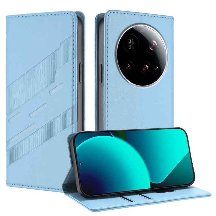 

For Xiaomi 15 Ultra Embossed Multi-functional Wallet Retro Leather Phone Case(Light Blue)