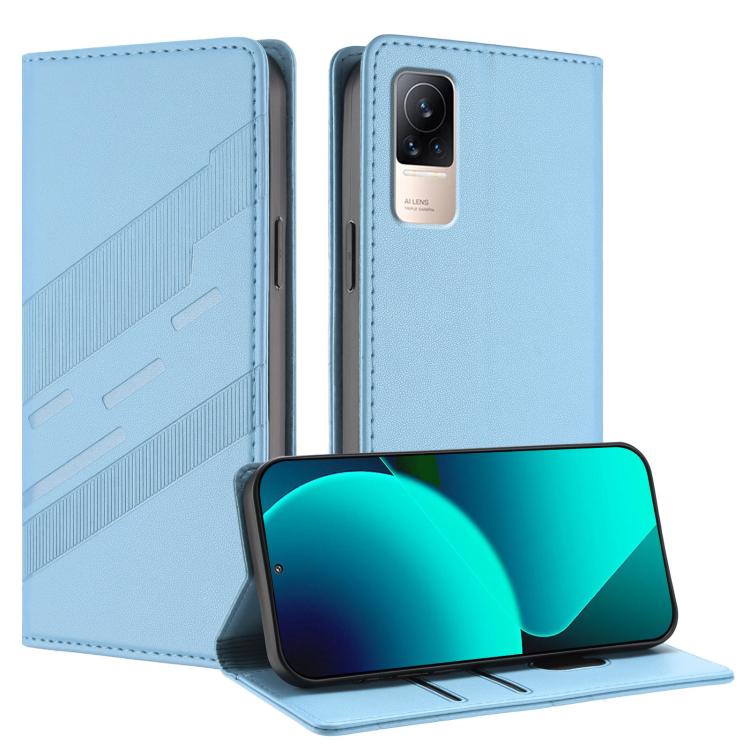 

For Xiaomi Civi / Civi 1S Embossed Multi-functional Wallet Retro Leather Phone Case(Light Blue)