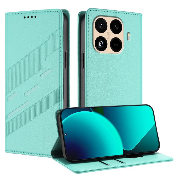 

For Xiaomi 15T Pro 5G Embossed Multi-functional Wallet Retro Leather Phone Case(Mint Green)