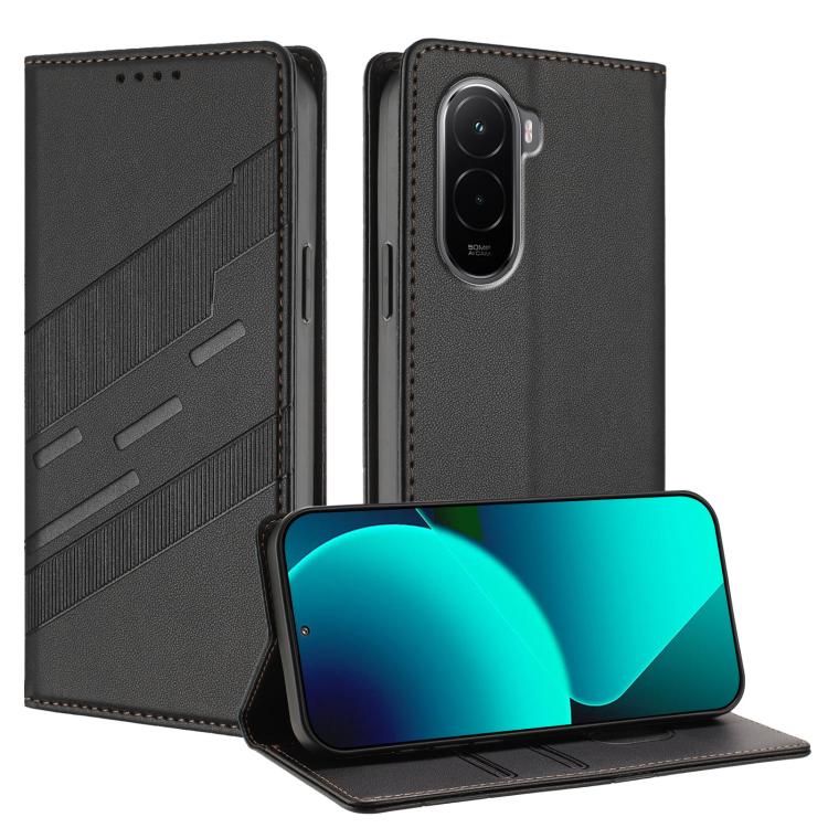 

For Xiaomi Poco M7 4G 169mm Embossed Multi-functional Wallet Retro Leather Phone Case(Black)