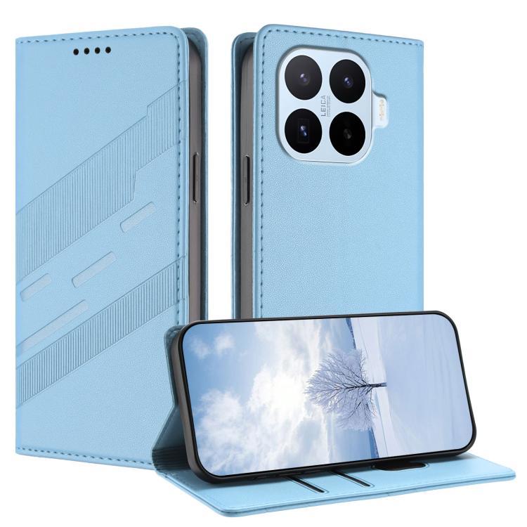 

For Xiaomi 17T 5G Embossed Multi-functional Wallet Retro Leather Phone Case(Light Blue)