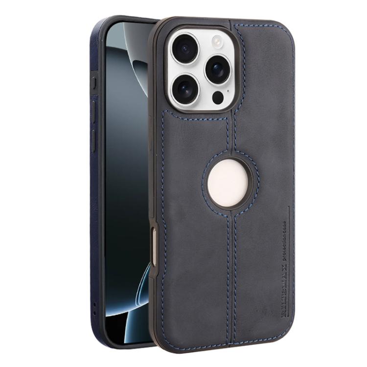 

For iPhone 16 Pro Crazy Horse Leather Back Cover Phone Case(Blue)