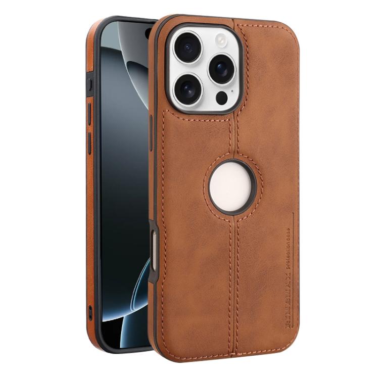 

For iPhone 16 Pro Crazy Horse Leather Back Cover Phone Case(Light Brown)