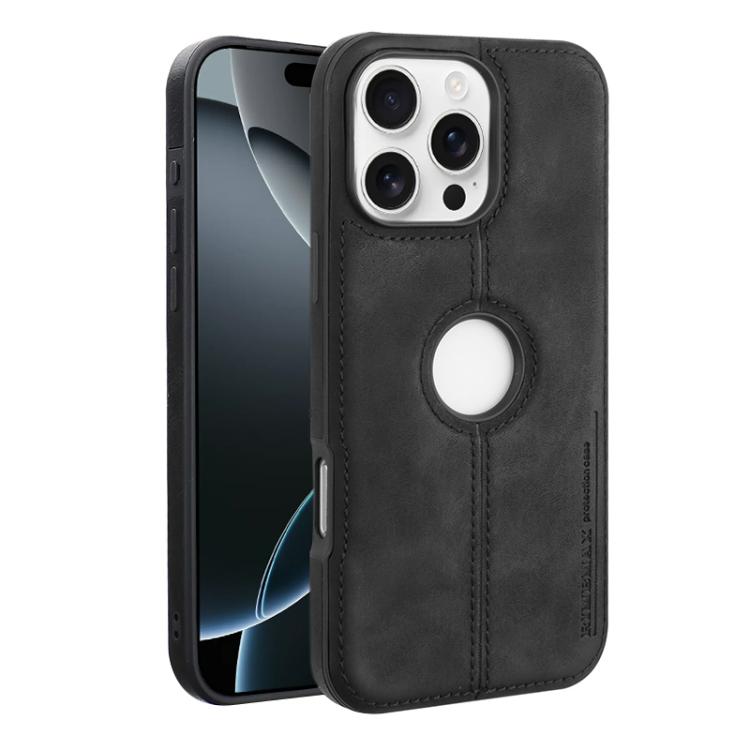 

For iPhone 16 Pro Crazy Horse Leather Back Cover Phone Case(Black)