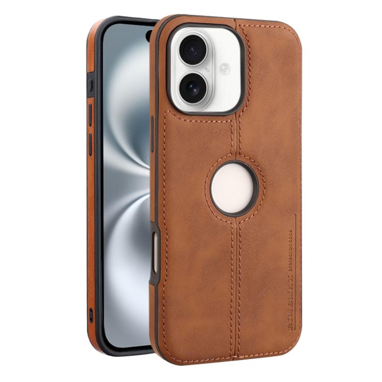 

For iPhone 16 Plus Crazy Horse Leather Back Cover Phone Case(Light Brown)