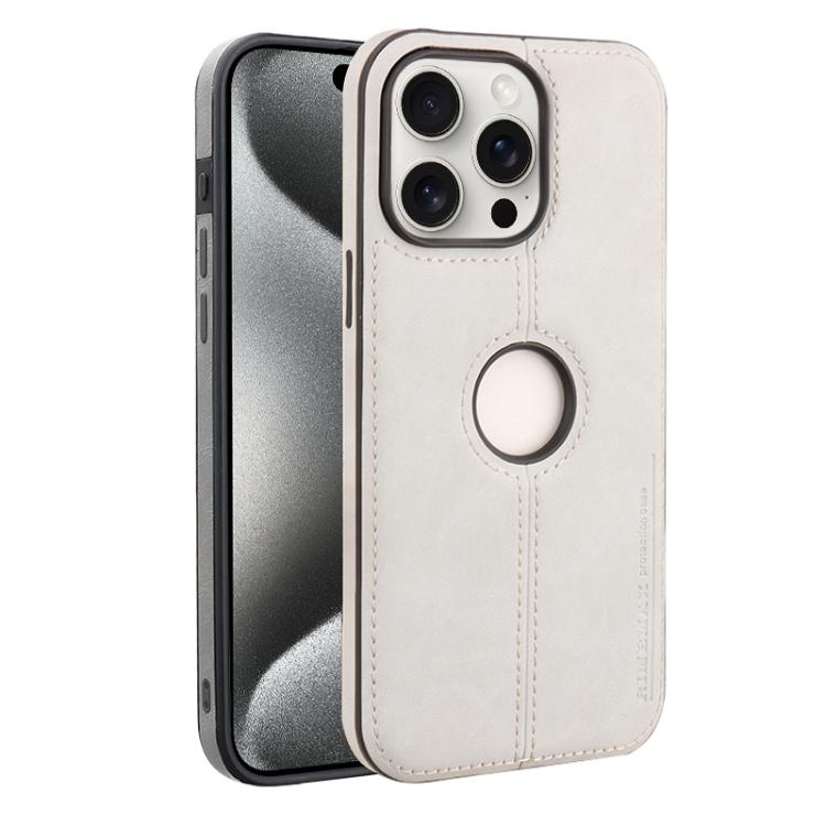 

For iPhone 15 Pro Max Crazy Horse Leather Back Cover Phone Case(Grey)