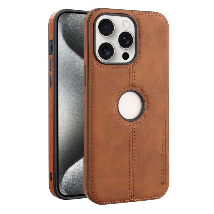 

For iPhone 15 Pro Crazy Horse Leather Back Cover Phone Case(Light Brown)