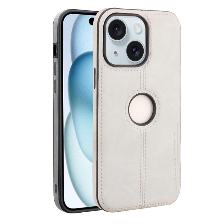 

For iPhone 15 Crazy Horse Leather Back Cover Phone Case(Grey)