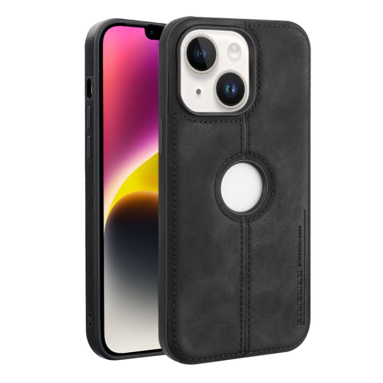 

For iPhone 14 Crazy Horse Leather Back Cover Phone Case(Black)