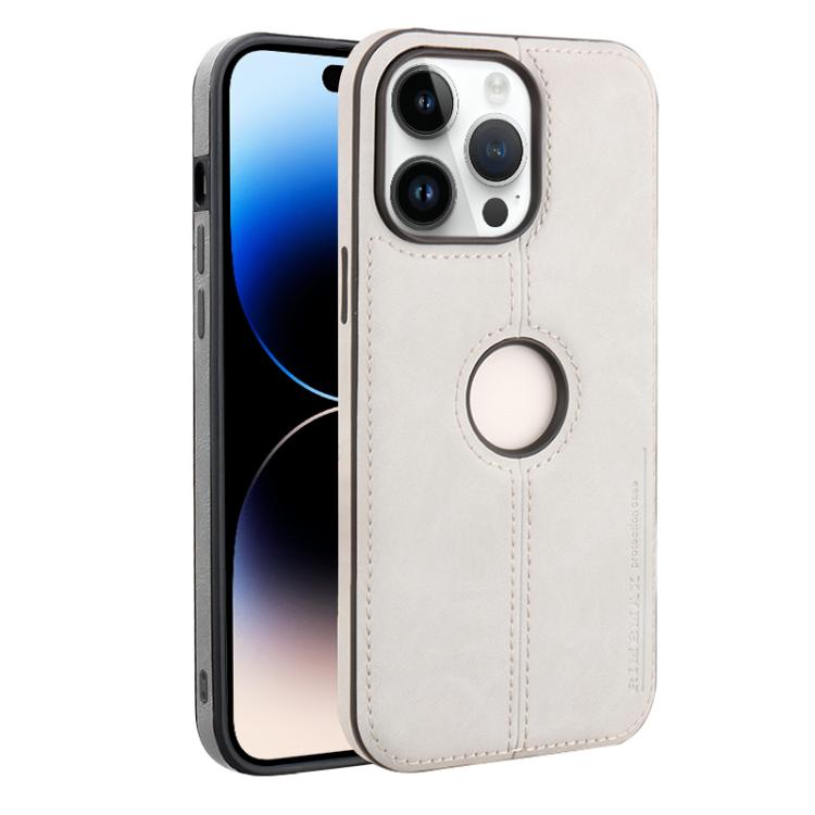 

For iPhone 14 Pro Max Crazy Horse Leather Back Cover Phone Case(Grey)