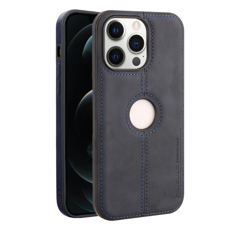 

For iPhone 12 Pro Max Crazy Horse Leather Back Cover Phone Case(Blue)