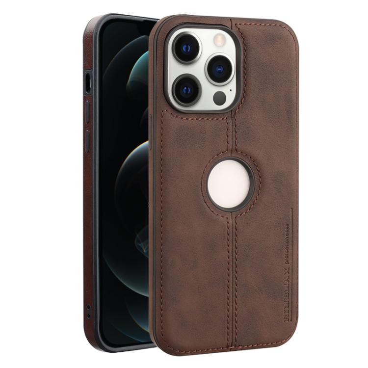 

For iPhone 12 Pro Crazy Horse Leather Back Cover Phone Case(Dark Brown)