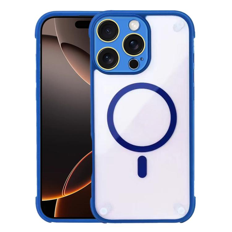 

For iPhone 16 Pro Max Shockproof MagSafe Magnetic TPU Hybrid Acrylic Phone Case(Royal Blue)
