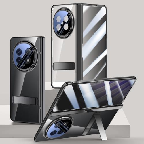 

For OPPO Find N5 Integrated Privacy Transparent Electroplating Axis Hinge Fold Holder Phone Case(Black)