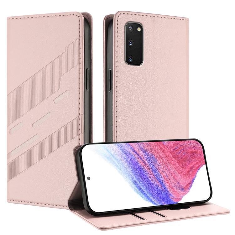 

For Samsung Galaxy S20 FE 4G / 5G Embossed Multi-functional Wallet Retro Leather Phone Case(Pink)