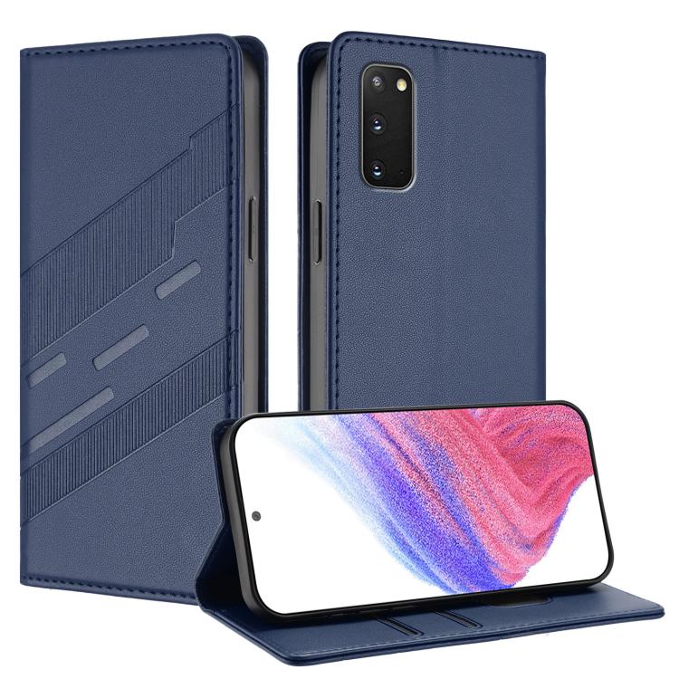 

For Samsung Galaxy S20 FE 4G / 5G Embossed Multi-functional Wallet Retro Leather Phone Case(Dark Blue)