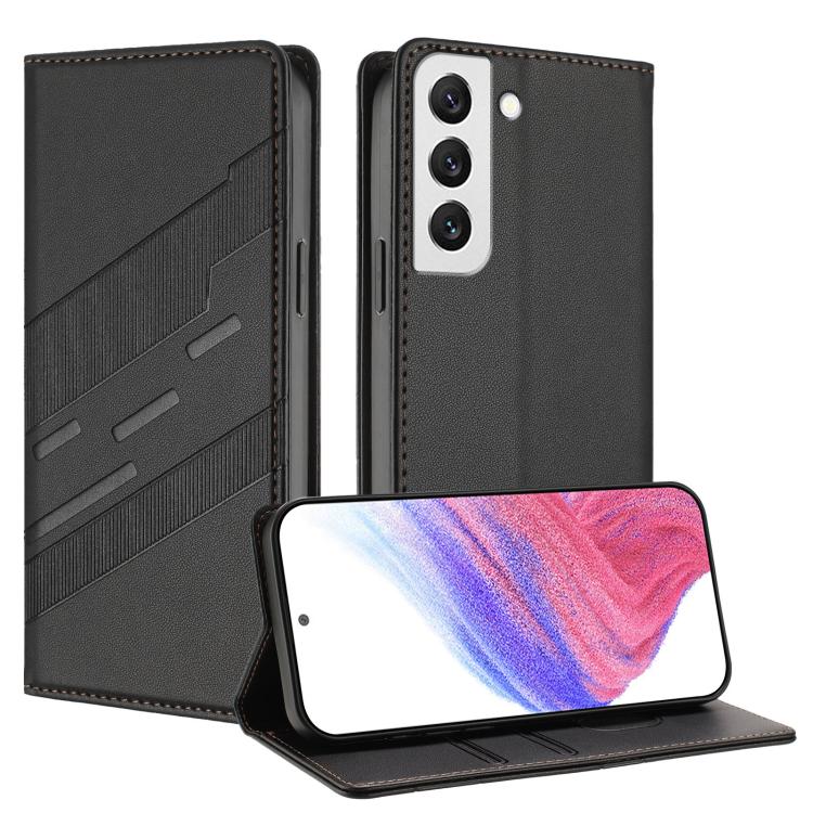 

For Samsung Galaxy S22 5G Embossed Multi-functional Wallet Retro Leather Phone Case(Black)