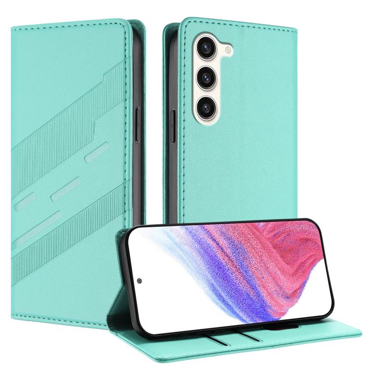 

For Samsung Galaxy S23 5G Embossed Multi-functional Wallet Retro Leather Phone Case(Mint Green)