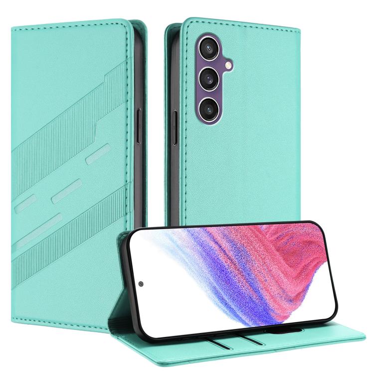 

For Samsung Galaxy S23 FE 5G Embossed Multi-functional Wallet Retro Leather Phone Case(Mint Green)