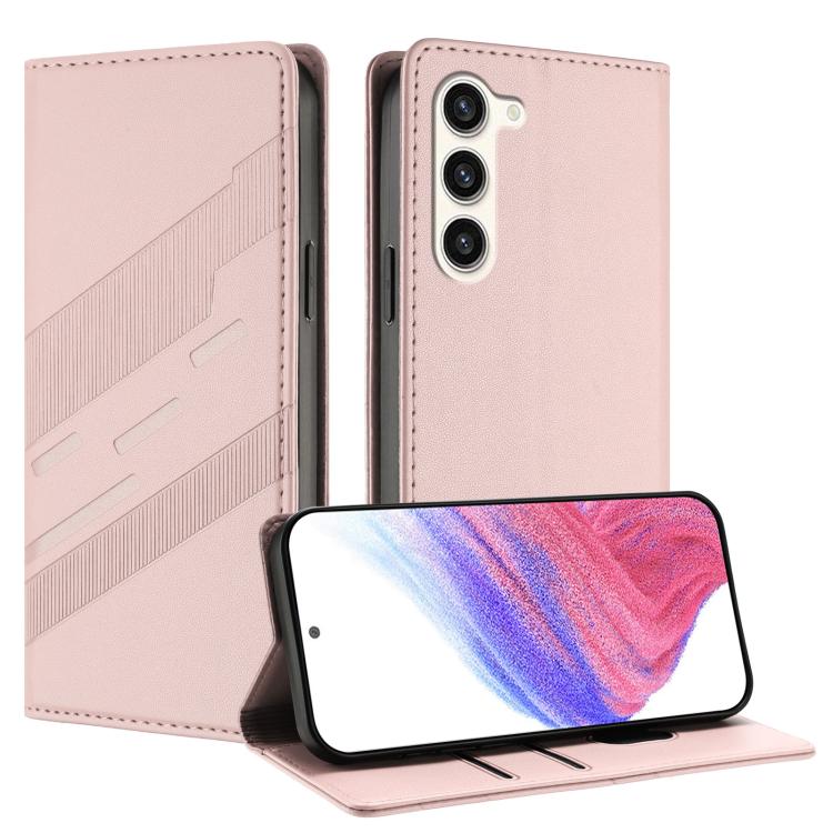 

For Samsung Galaxy S23+ 5G Embossed Multi-functional Wallet Retro Leather Phone Case(Pink)