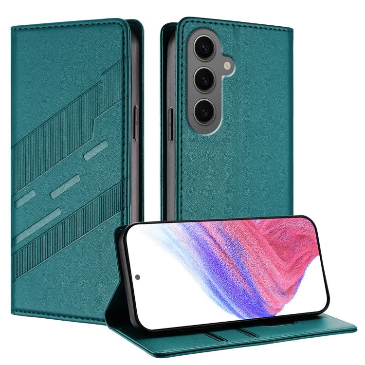 

For Samsung Galaxy S24+ 5G Embossed Multi-functional Wallet Retro Leather Phone Case(Dark Green)