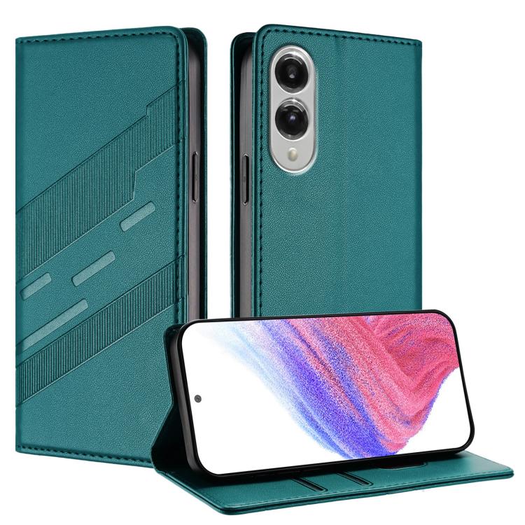 

For Samsung Galaxy S25 Edge 5G Embossed Multi-functional Wallet Retro Leather Phone Case(Dark Green)