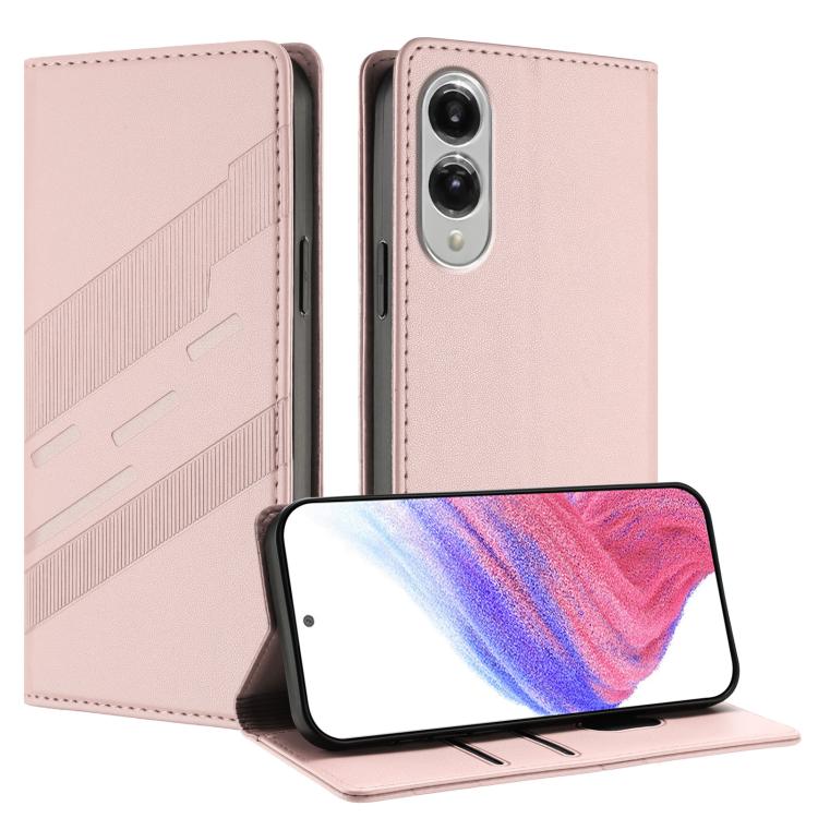 

For Samsung Galaxy S25 Edge 5G Embossed Multi-functional Wallet Retro Leather Phone Case(Pink)