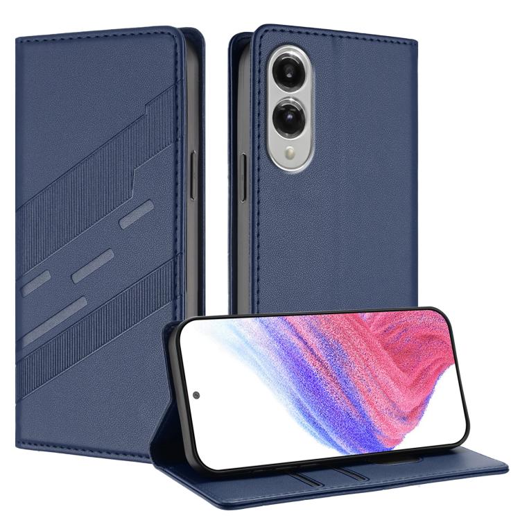 

For Samsung Galaxy S25 Edge 5G Embossed Multi-functional Wallet Retro Leather Phone Case(Dark Blue)