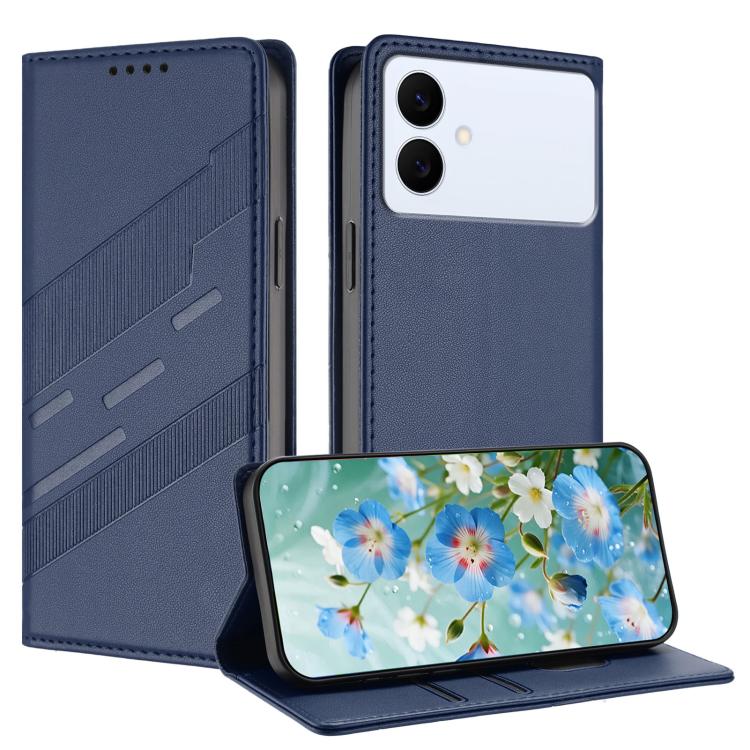 

For Galaxy S26 Edge 5G Embossed Multi-functional Wallet Retro Leather Phone Case(Dark Blue)