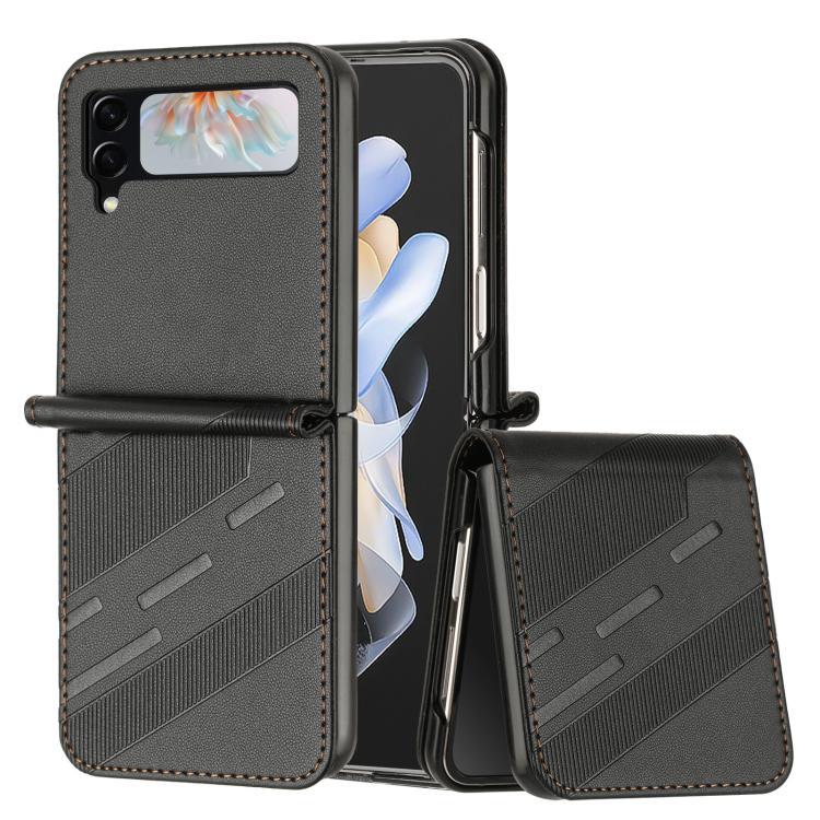 

For Samsung Galaxy Z Flip4 5G Embossed Multi-functional Wallet Retro Leather Phone Case(Black)