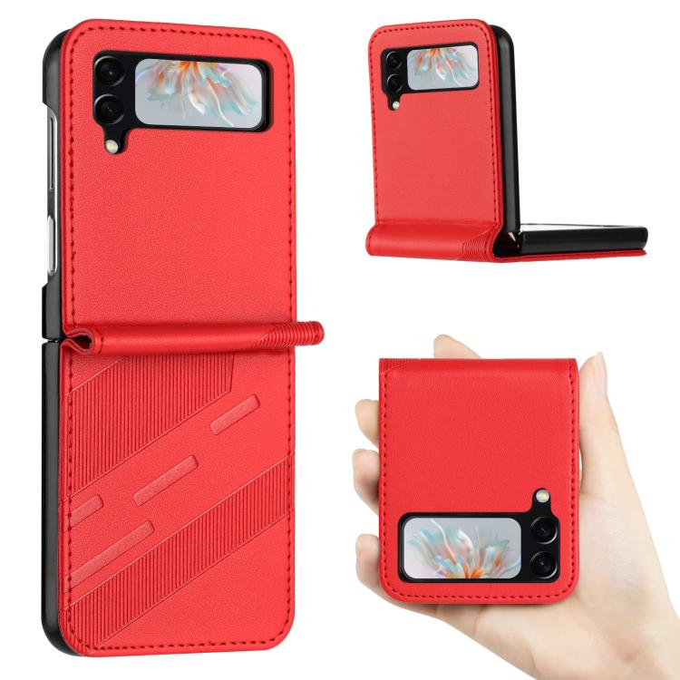 

For Samsung Galaxy Z Flip4 5G Embossed Multi-functional Wallet Retro Leather Phone Case(Red)