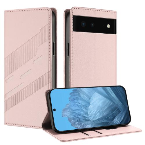 

For Google Pixel 6 Embossed Multi-functional Wallet Retro Leather Phone Case(Pink)