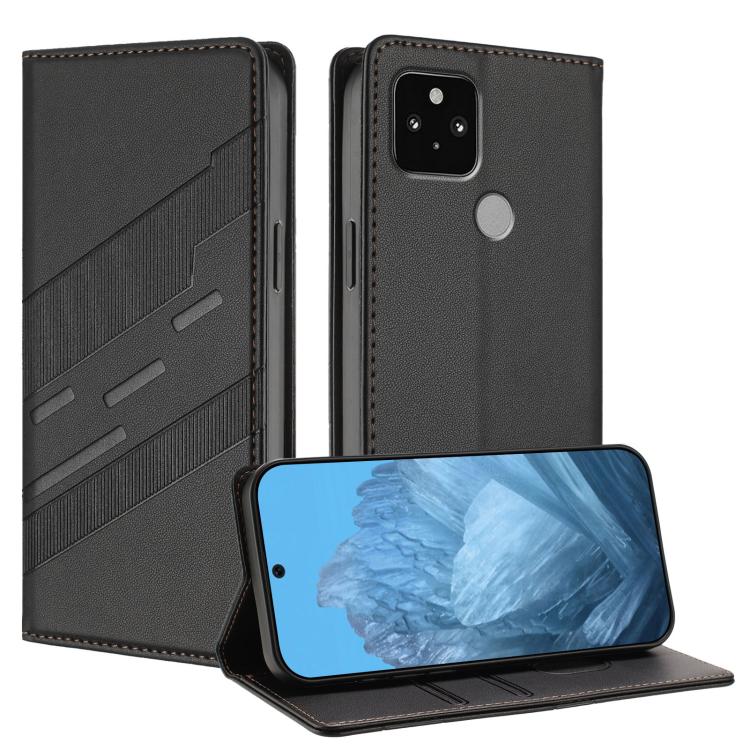 

For Google Pixel 5 Embossed Multi-functional Wallet Retro Leather Phone Case(Black)