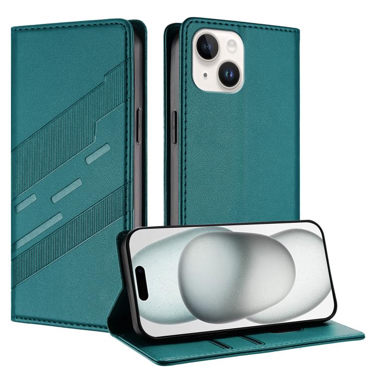 

For iPhone 14 / 13 Embossed Multi-functional Wallet Retro Leather Phone Case(Dark Green)