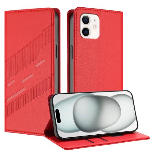 

For iPhone 11 Embossed Multi-functional Wallet Retro Leather Phone Case(Red)