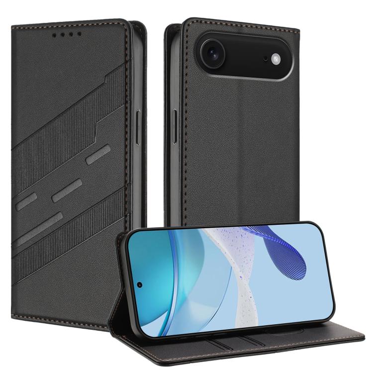 

For iPhone 17 Air Embossed Multi-functional Wallet Retro Leather Phone Case(Black)