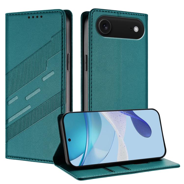 

For iPhone 17 Air Embossed Multi-functional Wallet Retro Leather Phone Case(Dark Green)