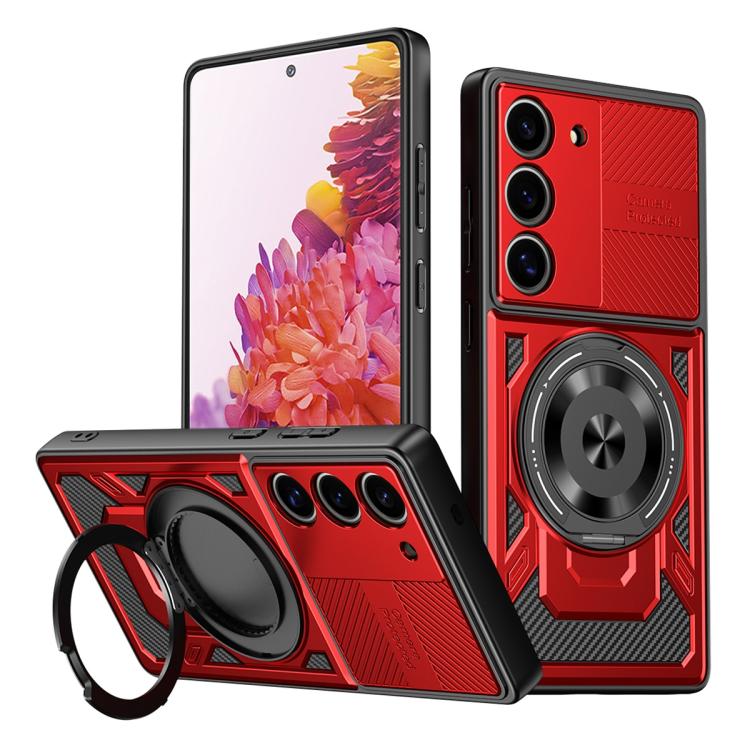 

For Samsung Galaxy S20 FE Armor Rotating Holder MagSafe Phone Case(Red)