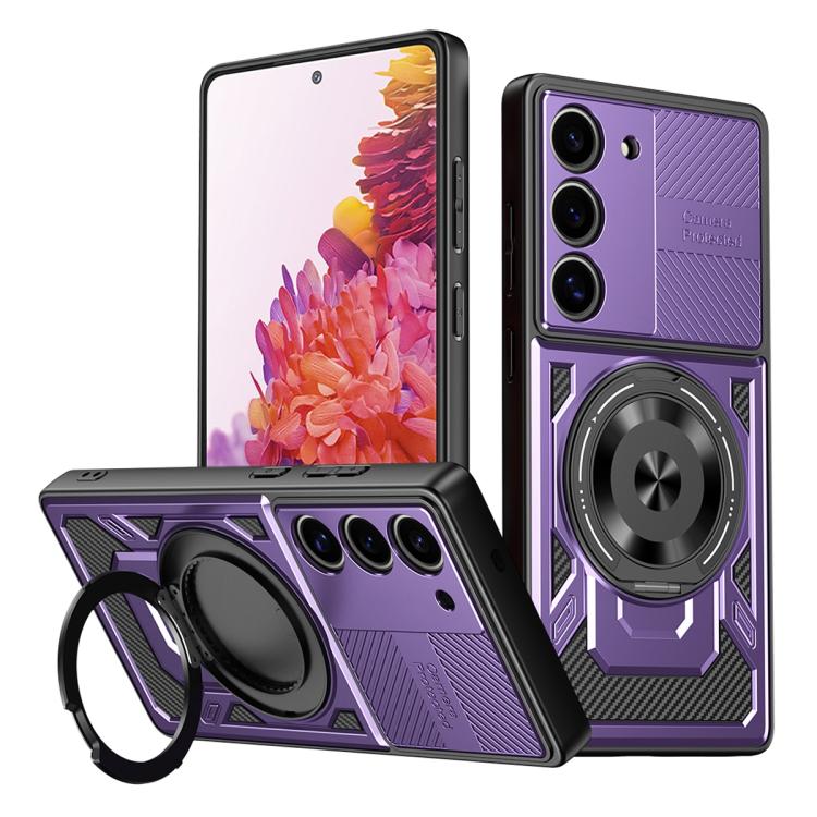 

For Samsung Galaxy S20 FE Armor Rotating Holder MagSafe Phone Case(Purple)