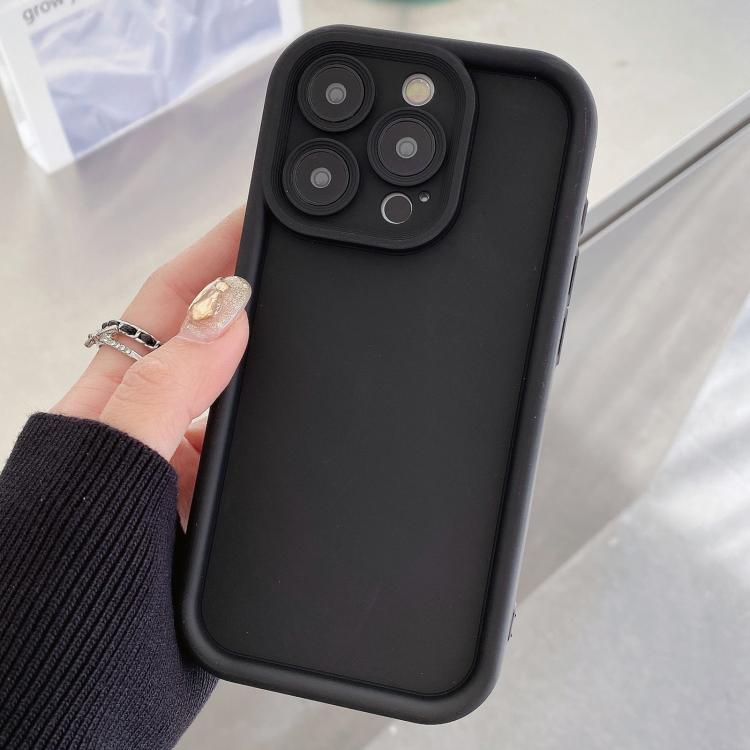 

For iPhone 14 Pro Shockproof Frame Frosted Precise Hole TPU Phone Case(Black)