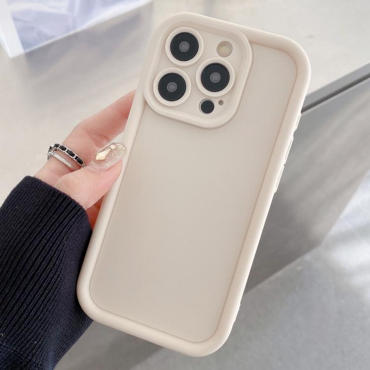 

For iPhone 14 Pro Max Shockproof Frame Frosted Precise Hole TPU Phone Case(White)