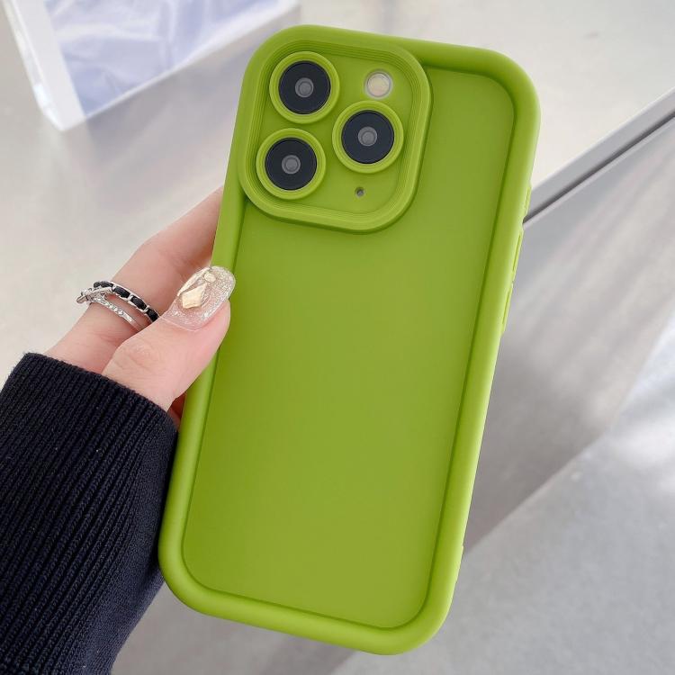 

For iPhone 11 Pro Max Shockproof Frame Frosted Precise Hole TPU Phone Case(Fluorescent Green)