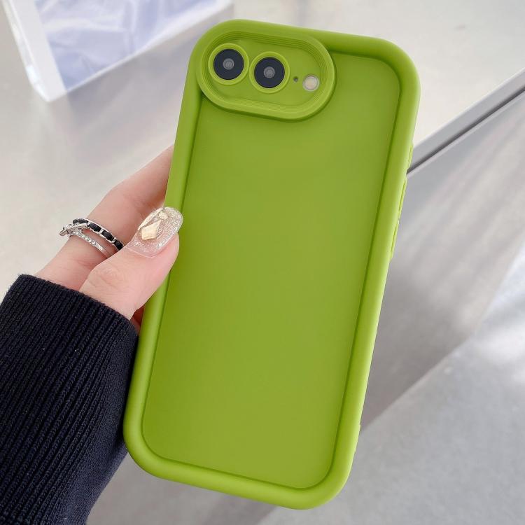 

For iPhone 8 Plus / 7 Plus Shockproof Frame Frosted Precise Hole TPU Phone Case(Fluorescent Green)