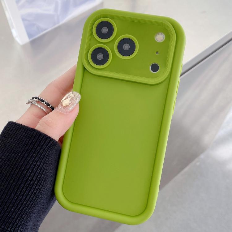 

For iPhone 17 Pro Max Shockproof Frame Frosted Precise Hole TPU Phone Case(Fluorescent Green)
