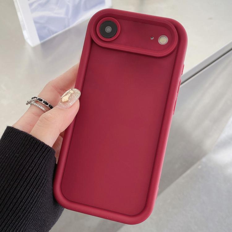 

For iPhone Air Shockproof Frame Frosted Precise Hole TPU Phone Case(Wine Red)