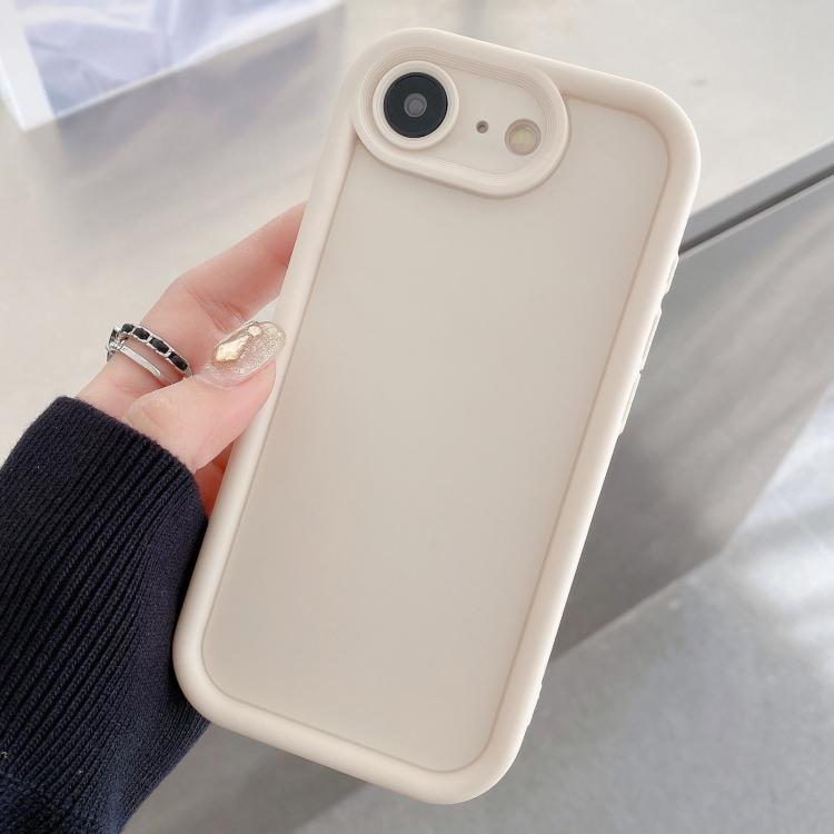 

For iPhone 16e Shockproof Frame Frosted Precise Hole TPU Phone Case(White)
