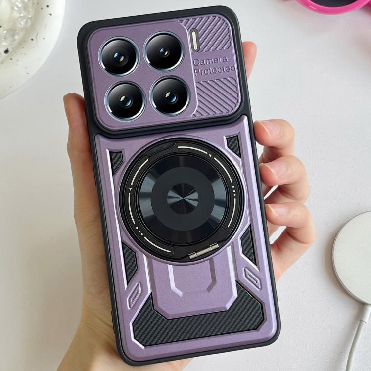 

For Xiaomi 15 Armor Rotating Holder MagSafe Phone Case(Purple)